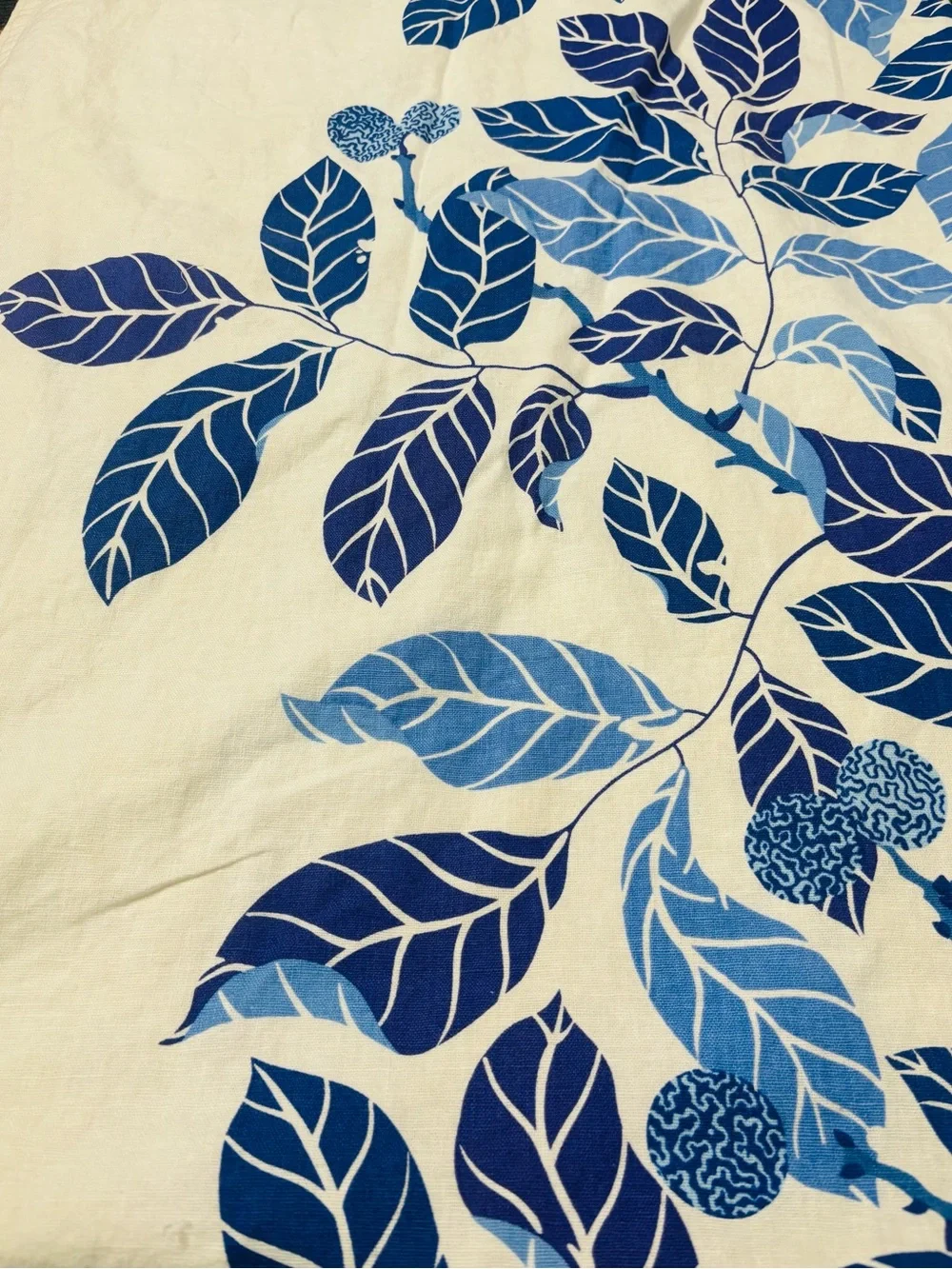 IKEA Blad Stockholm Blue & White Leaf Print Curtains(2)